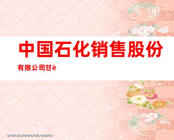 中国石化销售股份有限公司甘肃白银石油分公司